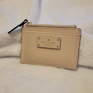 Kate Spade Cream Colored Cardholder With Zip Pocket